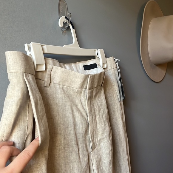 H&M slim fit linen suit pants in light beige melange. NWT - Picture 8 of 9